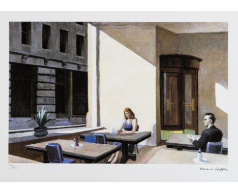 Edward Hopper (after) 'Sunlights In Cafeteria' limited adition 131/150, lithography print, signed bottom right, numbered with