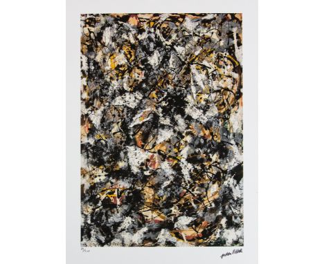 Jackson Pollock (after) 'Composition With Red Strokes' lithography print, sheet size 50 x 70 cm, plate signed bottom right, n