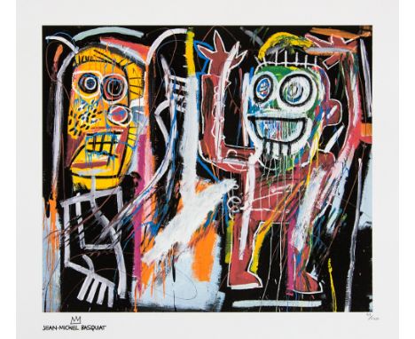 Jean-Michel Basquiat (after) 'Dustheads' lithography print, sheet size 50 x 70 cm, plate signed bottom left, numbered bottom 