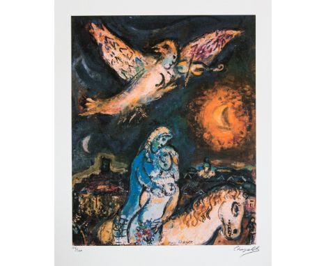 Marc Chagall (after) 'Serenade' offset lithograph, signed bottom right, numbered with pencil bottom left, limited edition 216