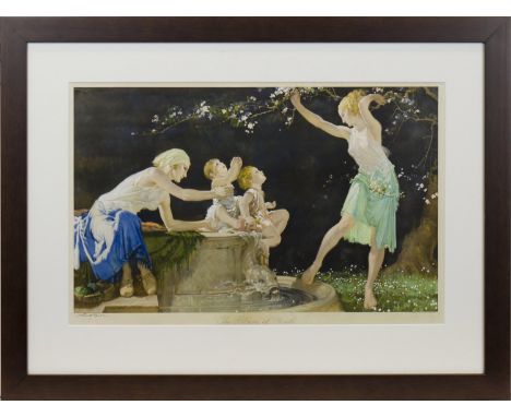 * SIR WILLIAM RUSSELL FLINT RA PRSW (SCOTTISH 1880 - 1969),THE BLOOM OF YOUTHlithograph, signed in pencil30cm x 48cmMounted, 