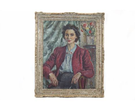 * CATHLEEN SABINE MANN RP ROI (BRITISH 1896 - 1953),THE PORTRAIT OF GRETAoil on canvas, signed and dated 194490cm x 70cmFrame