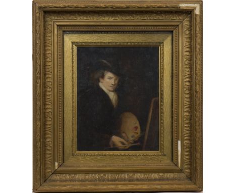 SCOTTISH SCHOOL (19TH CENTURY),PORTRAIT OF AN ARTISToil on canvas23.5cm x 18.5cmFramed and under glass