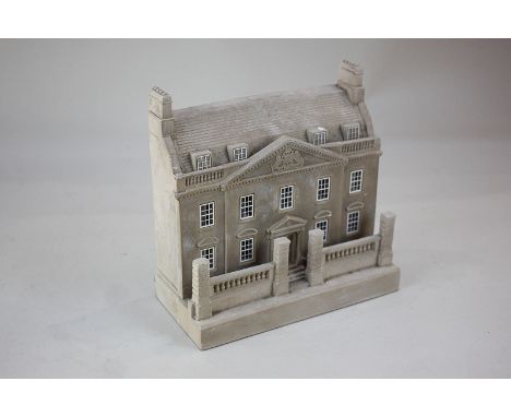 A Timothy Richards plaster architectural model of King Edward School, Bath, paper label verso, 17cm by 17cm, (a/f)