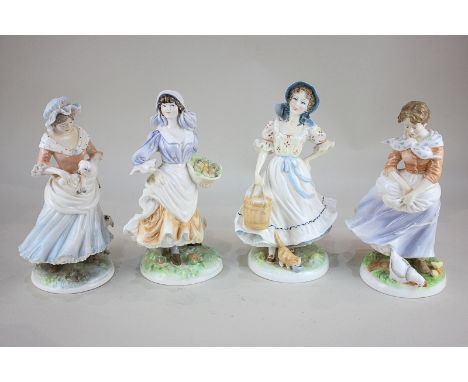 Four Royal Worcester limited edition porcelain figures of ladies, from the 'Old Country Ways' collection, comprising 'The She