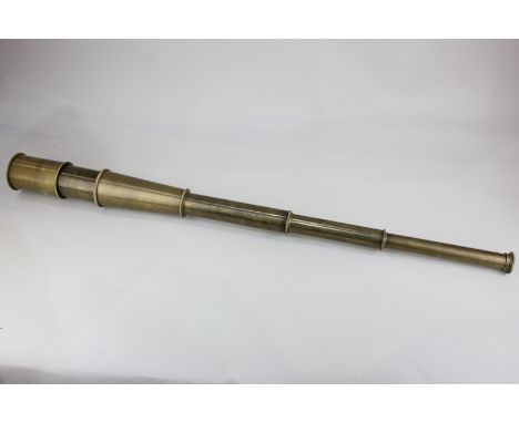 A Broadhurst, Clarkson & Co four tube brass telescope, stamped 1942, fully extended 89cm