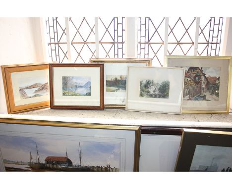 After A Heaton Cooper, Lake District, mountainous river landscape, 'Wild Daffodils, Ullswater', colour print, 11cm by 17cm, t