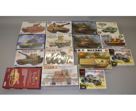 15 x 1:48 scale military model kits, include motorised kits Viewing recommended