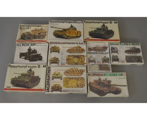 10 x Bandai 1:48 scale military related model kits. All sealed.