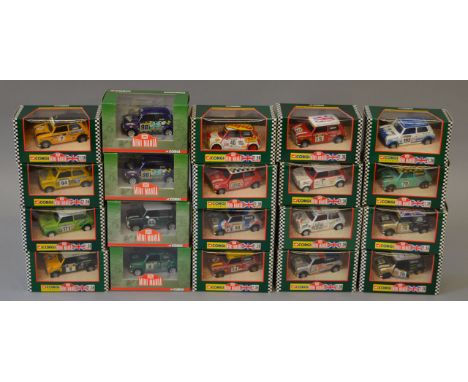 Twenty boxed Corgi diecast models from the 'Mini Mania' series in  1:43 scale, all appear VG in G+/VG boxes. (20)