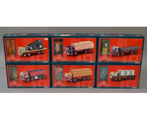 Six boxed Corgi 1:50 scale trucks from their 'Passage of Time' series including Leyland, AEC, Guy and ERF vehicles. All appea