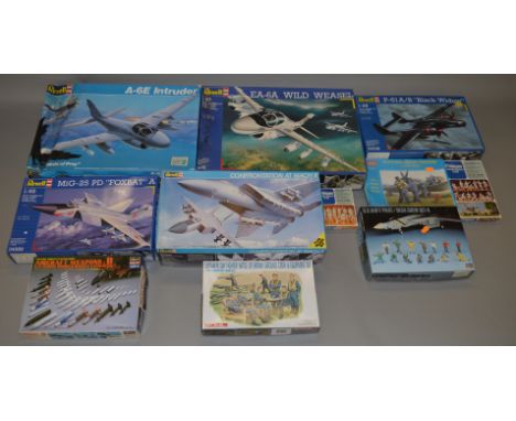 14 x Assorted 1:48 scale model aircraft & accessory kits. Viewing recommended