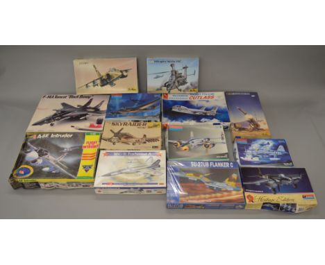 13 x 1:48 scale model aircraft kits, various manufacturers. Viewing recommended