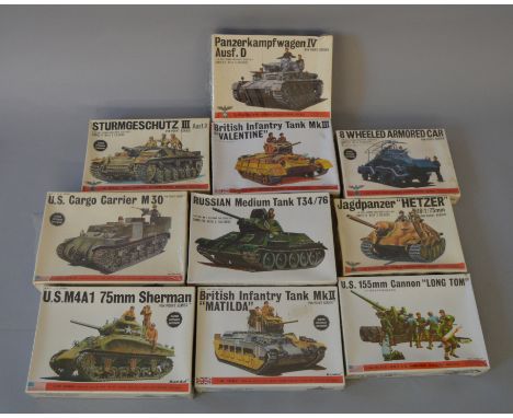 10 x Bandai 1:48 scale military related model kits. All sealed.