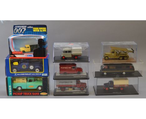 A mixed group of nine boxed diecast models in various different scales, by Schuco, Premium ClassiXXs and others including som