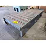 (4) Roller Conveyor Sections, & 102" x 48" HD Steel Roller Conveyor Table
