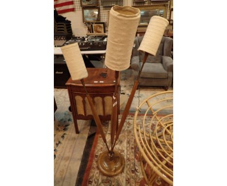 Unusual 1970s three branch standard lamp