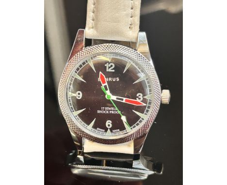 Benrus gents wristwatch. Manual wind movement. Not tested for time accuracy 