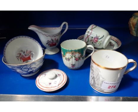 AN 18TH CENTURY 'NEW HALL' TYPE JUG and similar ceramics