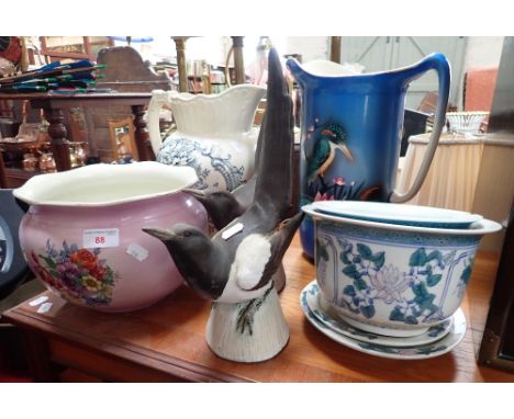 A PAIR OF CERAMIC MAGPIES by Brenda Dennis and similar items