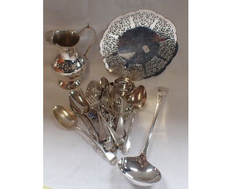 A WALKER AND HALL PLATED LADLE and other items