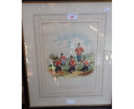 RICHARD SIMKIN (1840-1926) '52nd Oxfordshire Light Infantry - Captain, Sargeant and Bugler' signed and indistinctly dated low