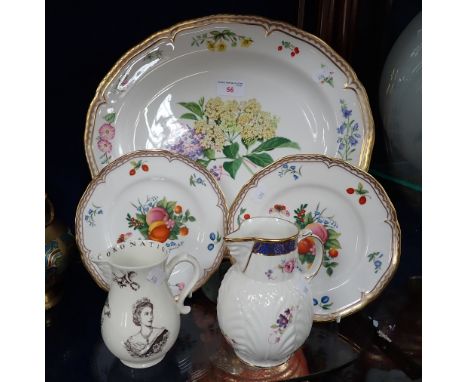 A ROYAL WORCESTER 'SANDRINGHAM' MEAT PLATE, two similar 'Gloucester Fruit' plates and similar ceramics