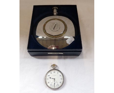 A GRANTS OF DALVEY SPIRIT FLASK, boxed, and a Tilley of Dorchester Silver-cased Pocket Watch