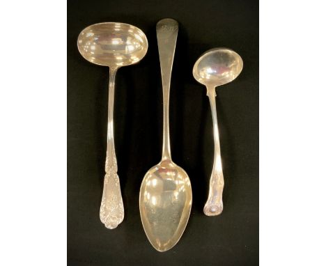 A George III Scottish silver table spoon, Alexander Henderson, Edinburgh 1801, sauce ladle, Possibly either Adam Mossman or A
