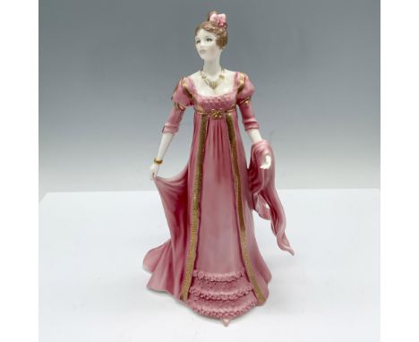 Fabulous figure from the Ladies of Literature collection that depicts an elegant woman in a long pink dress with gilt accents