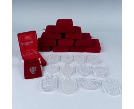 Collection of crystal ornaments inspired by The Twelve Days of Christmas. Includes Partridge in a Pear Tree, Two Turtle Doves