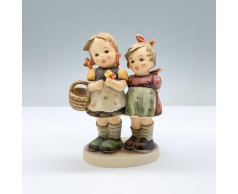 Hand painted figure of sisters. M.I. Hummel impressed. Goebel backstamp. 753/Hum 371. This item has its original box. Box mea