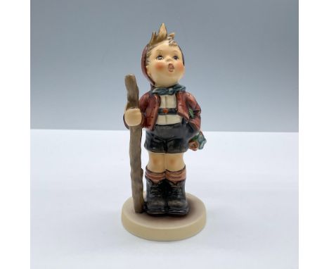 Features a boy dressed in red and black clothes. M. I. Hummel inscribed on base. 1995/1996 Exclusive edition for Hummel Club 