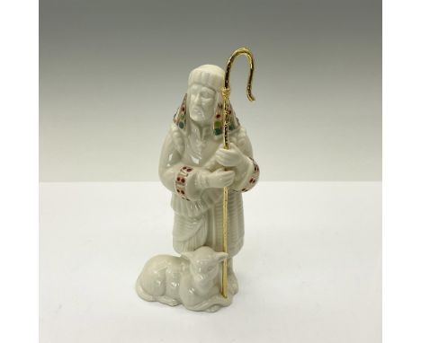 Radiant with an inner glow, the shepherd arrives from the fields to witness the sacred event, the birth of the Christ Child i