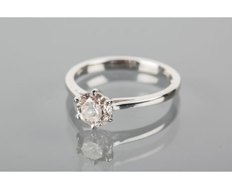 DIAMOND SOLITAIRE RING
the brilliant cut stone of approximately 0.92 carats in platinum, size N