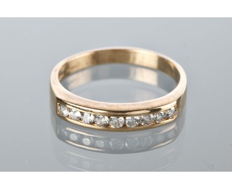 DIAMOND HALF ETERNITY RING
channel set with brilliant cut diamonds, marked 375 for nine carat gold, size P