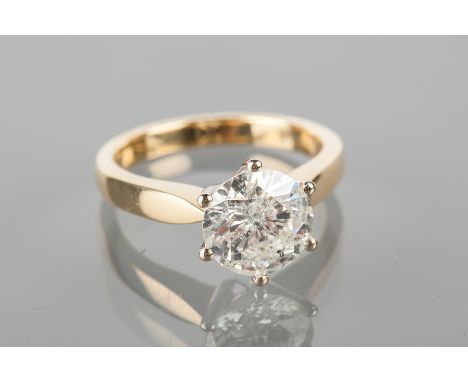 DIAMOND SOLITAIRE RING
the brilliant cut stone of approximately 2.72 carats, in eighteen carat gold, size N