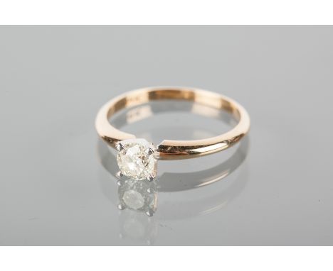 DIAMOND SOLITAIRE RING
the brilliant cut diamond of approximately 0.39 carats in eighteen carat gold, size L