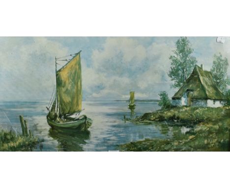 Tauber, (20th century), after, a print, Low Country landscape, 40 x 78cm, mounted framed and glazed, 47 x 86cm