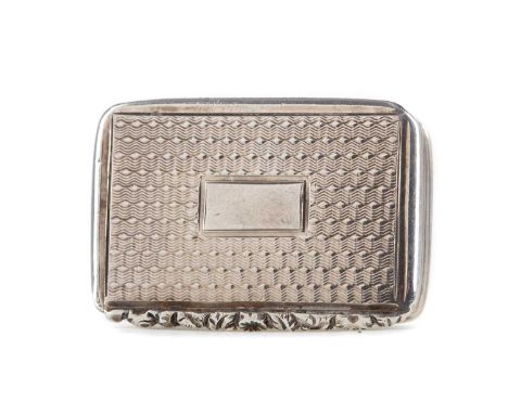 WILLIAM IV SILVER VINAIGRETTE,maker Joseph Willmore, London 1830, with engine turned, reeded and cast detail, pierced grille 