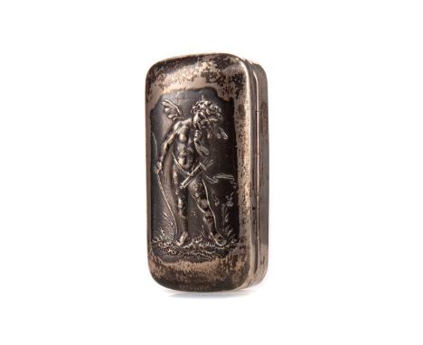 EDWARD VII SILVER SNUFF/TRINKET BOX,maker Colen Hewer Cheshire, Chester 1905, bearing repousse Cupid to lid, bearing registra