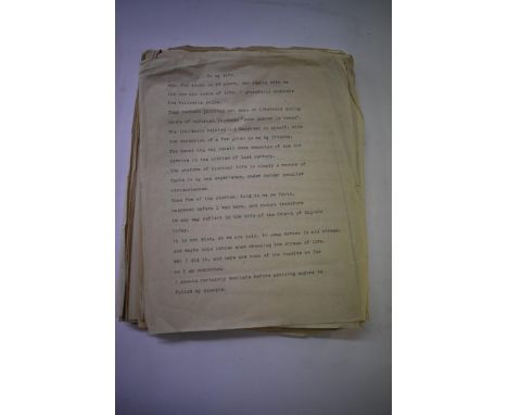 FAWKES (Richard Wentworth):&nbsp;a 190pp typed draft manuscript autobiography of Richard Wentworth Fawkes, circa 1910, seemin
