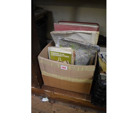 MAPS:&nbsp;collection in box, to include a very worn and damp soiled example of 'Cruchley's New and Improved Map of the Envir