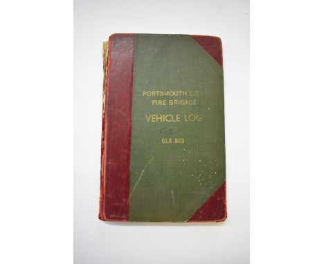 PORTSMOUTH CITY FIRE BRIGADE:&nbsp;vehicle log of Portsmouth City Fire Brigade, late 1950s-early 60s, daily entries for milea