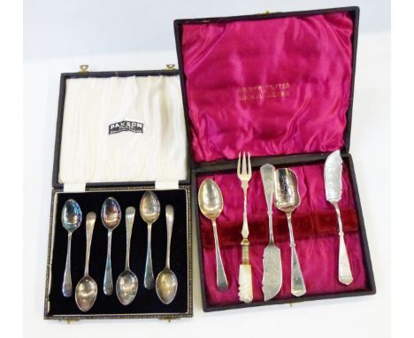 Various cased silver plated flatware and Dansk Designs Danish cased flatware 