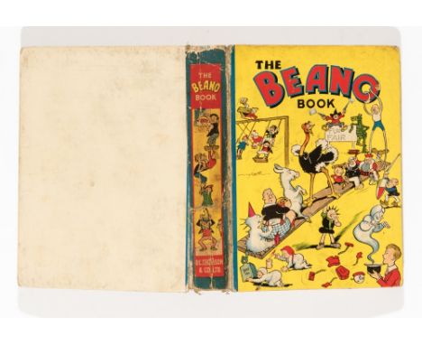Beano Book 1 (1940). Pansy Potter balances the Beano bunch. Bright boards with spine hinge wear. Spine illustration with narr