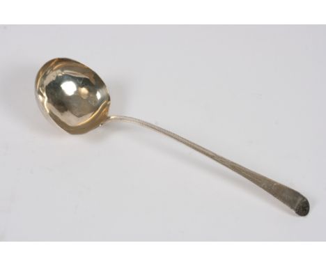 A George III silver Old English pattern soup ladle, having bright cut decoration, London 1786 - see illustration
