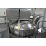 APV 550 Gallon Stainless Steel Cone Bottom Load Cell Mounted Mixing Vessel, - RIGGING FEE $500