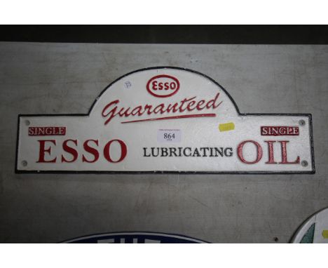A cast iron Esso single oil sign 