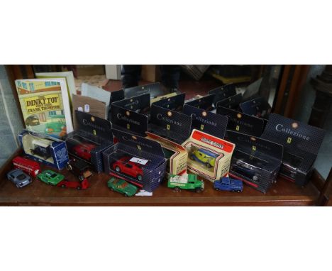 Collection of die cast toys together with a Dinky price guide book 